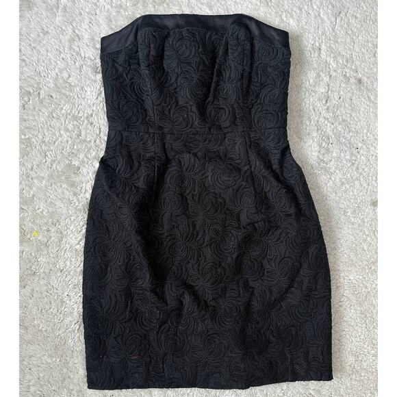 Lilly Pulitzer Little Black Dress LBD Evelyn Sheath Strapless Brocade 0 XS - Picture 3 of 11